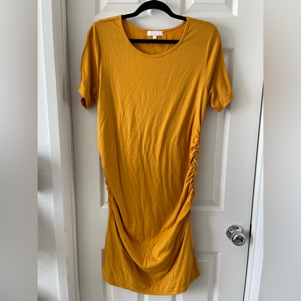 BHome Maternity Mustard Yellow Maternity Dress Size Large